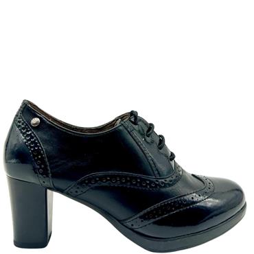 PATRIZIO COMO WOMENS LACE BROGUE SHOE - BLACK